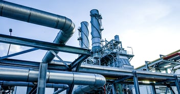 Industrial view at refinery plant
