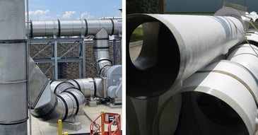 ssteelcoat® and FRP ductwork side by side