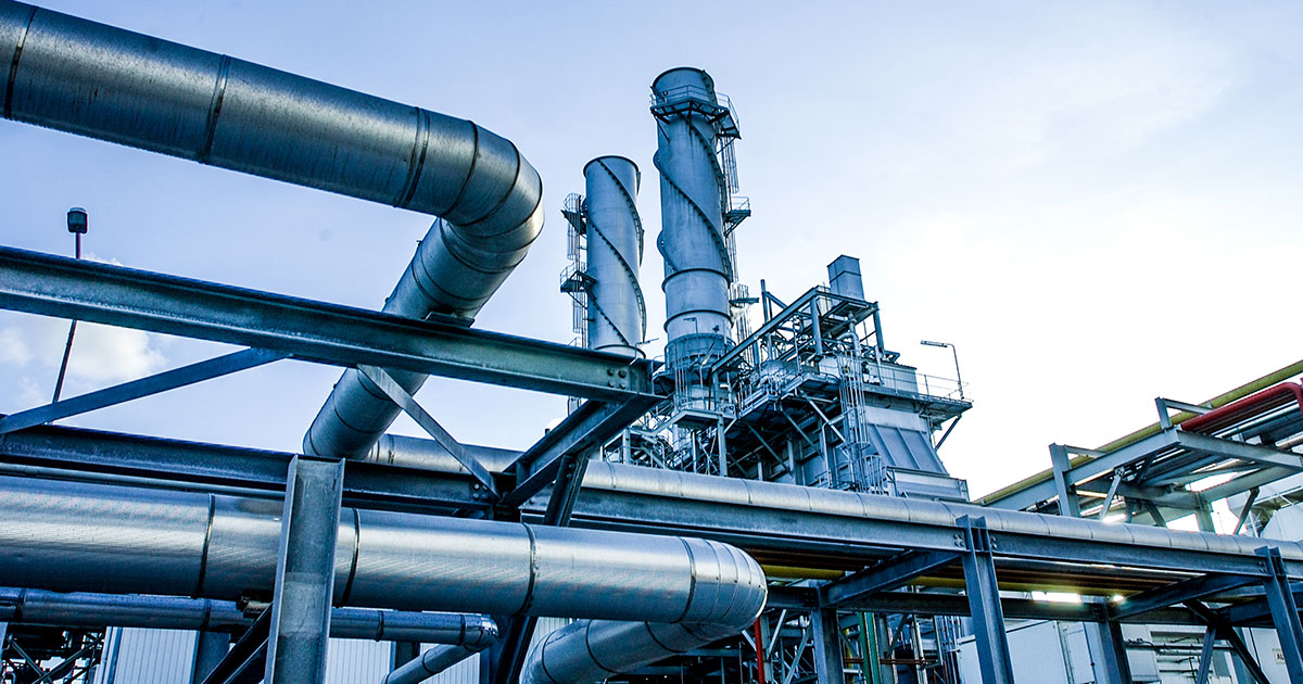 Industrial view at refinery plant