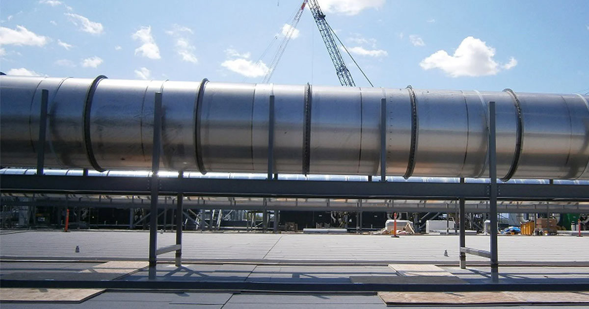 SSTeelcoat® Coated Stainless Steel duct outside roof top